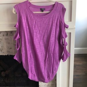 Express tunic sweater with arm cutouts
